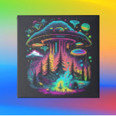 Psychedelic UFO Fantasy Kunst Poster