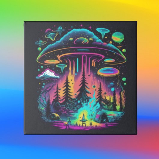 Psychedelic UFO Fantasy Kunst Poster