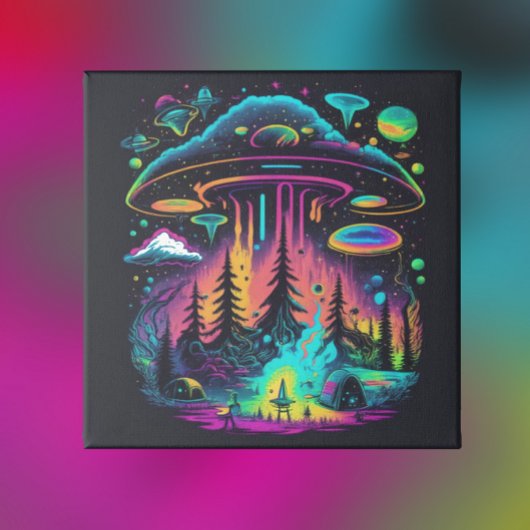 Psychedelic UFO Fantasy Kunst Poster