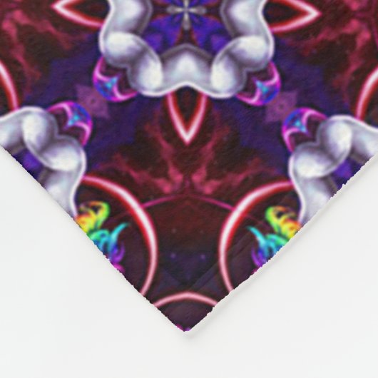 Psychedelic Unicorn Mandala Silk Pattern Quilt Fleece Deken (Hoek)