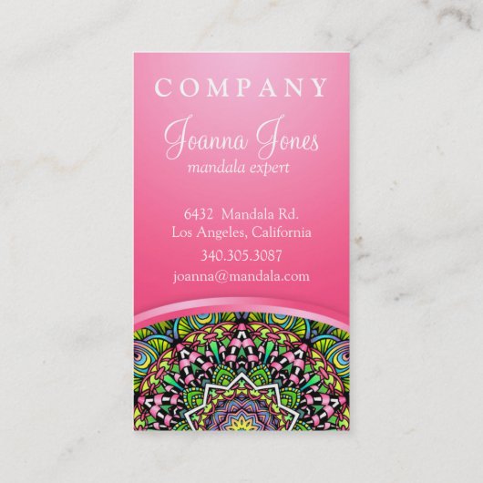Psychedelic verlaat Mandala Visitekaartje (Achterkant)