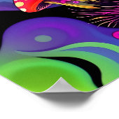 Psychedelic Vibrant Colorful Retro Mushrooms Poster (Hoek)