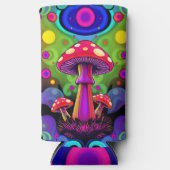Psychedelic Vibrant Colorful Retro Mushrooms Seltzer Blikjeskoeler (Voorkant)