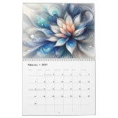 Psychedelic Vibrant Waterverf Abstracte Kunst 2026 Kalender (Feb 2027)