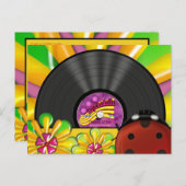 Psychedelic Vinyl Record persoonlijke Briefkaarten (Voorkant / Achterkant)