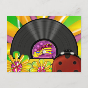 Psychedelic Vinyl Record persoonlijke Briefkaarten