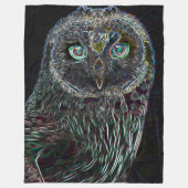 Psychedelic Vision Owl Spirit Animal Totem Fleece Deken (Voorkant)