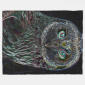 Psychedelic Vision Owl Spirit Animal Totem Fleece Deken (Voorkant (Horizontaal))