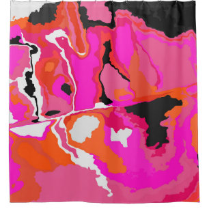 Psychedelic Vivid: Neon digitale kunst. Douchegordijn