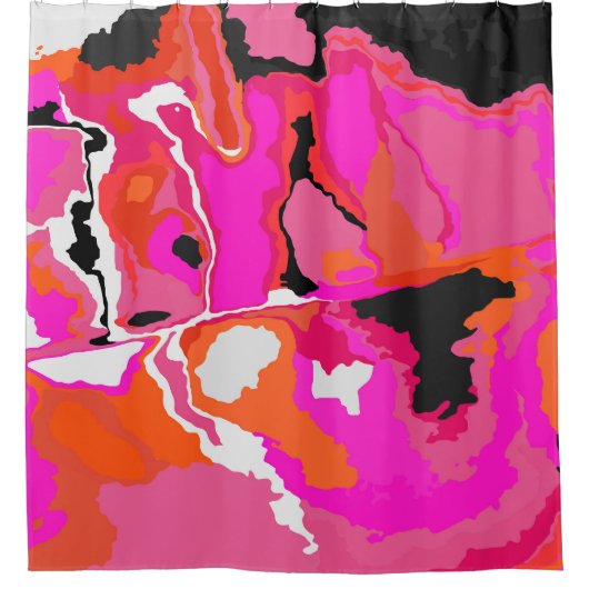 Psychedelic Vivid: Neon digitale kunst. Douchegordijn (Voorkant)