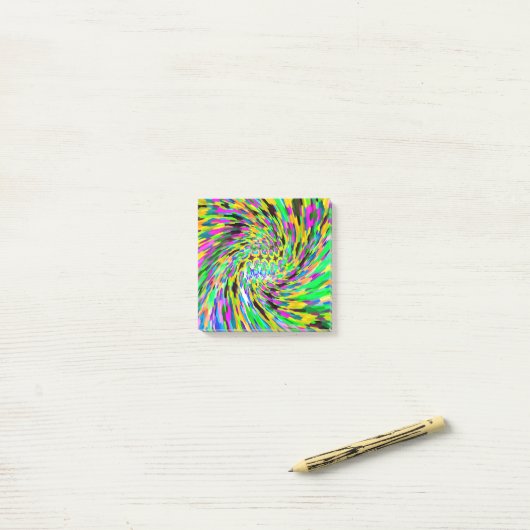 Psychedelic vortex post-it® notes (Op bureau)