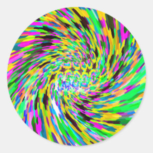Psychedelic vortex ronde sticker