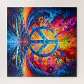 Psychedelic Vredesteken Legpuzzel (Horizontaal)