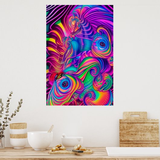 Psychedelic Wall Art Posters zijn Groovy Man! (Keuken)
