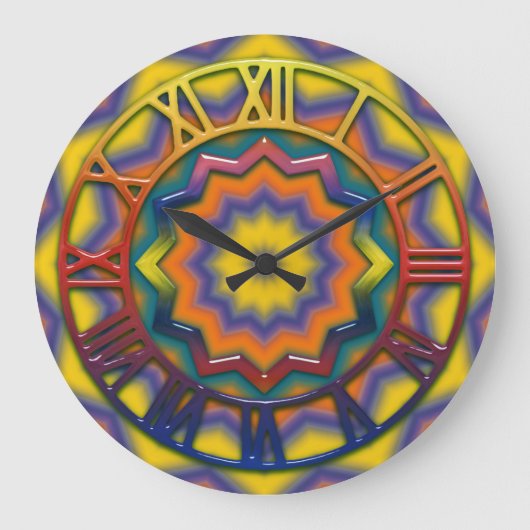 Psychedelic Wall CLock Grote Klok (Voorkant)