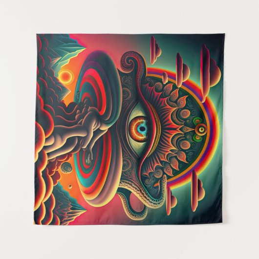 Psychedelic Wall Tapestry Wandkleed (Voorkant (horizontaal))