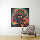 Psychedelic Wall Tapestry Wandkleed (In situ)