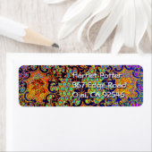 Psychedelic Wallpaper Floral Pattern Etiket (Insitu)