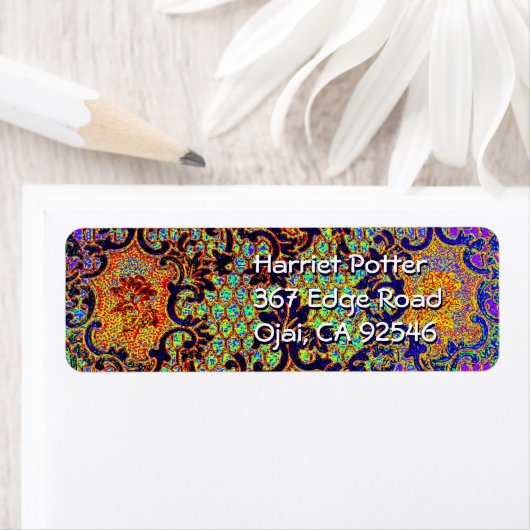  Psychedelic Wallpaper Floral Pattern Etiket (Insitu)