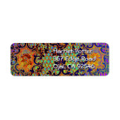 Psychedelic Wallpaper Floral Pattern Etiket (Voorkant)