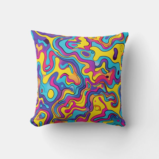Psychedelic Waves Kussen (Voorkant)