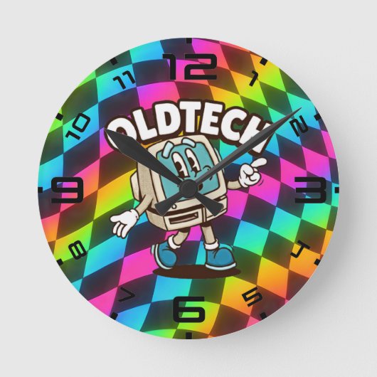 Psychedelic Waves Optical Illusion Clock Ronde Klok (Voorkant)