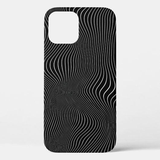 Psychedelic Wavy: zwarte witte achtergrond Case-Mate iPhone Case (Achterkant)