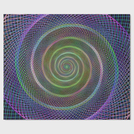 Psychedelic Webbed Spiral Cadeaupapier (Vlak)