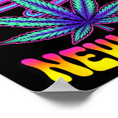 Psychedelic Weed Buzzing In New Year 2026 Funny Poster (Hoek)