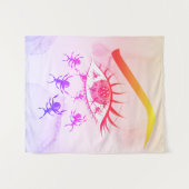 Psychedelic Weird Trippy Hippie Horror Wandkleed (Voorkant (horizontaal))