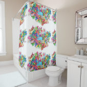 Psychedelic Whale Douchegordijn (In situ)