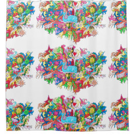 Psychedelic Whale Douchegordijn