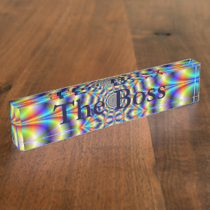 Psychedelic Wheel Desk Name plate Naambordje