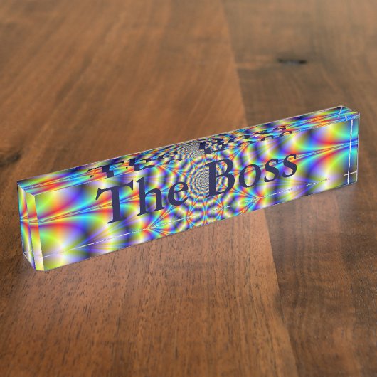 Psychedelic Wheel Desk Name plate Naambordje (Zijkant)