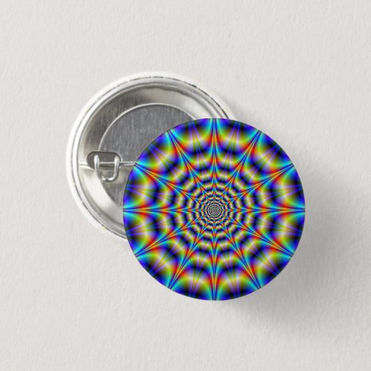 Psychedelic Wheel Pinback Button (Voorkant /achterkant)