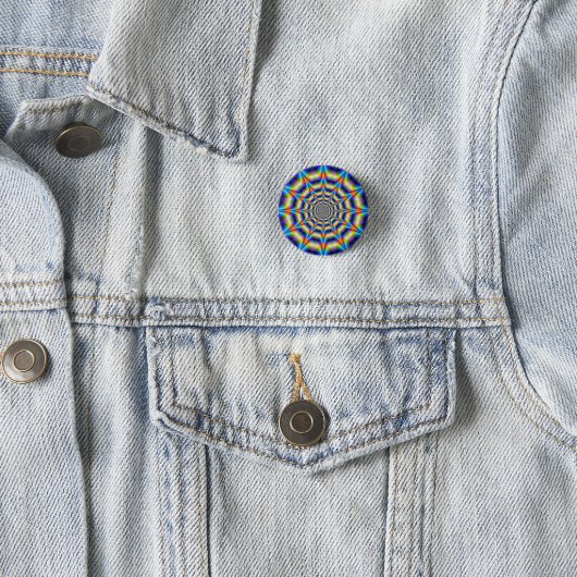 Psychedelic Wheel Pinback Button (In situ)