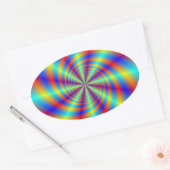 Psychedelic Whirl Oval Sticker (Envelop)