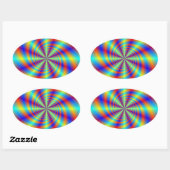 Psychedelic Whirl Oval Sticker (Vel)