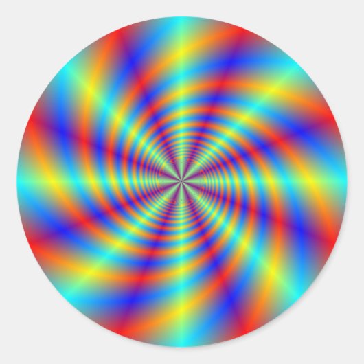 Psychedelic Whirl Round Sticker (Voorkant)