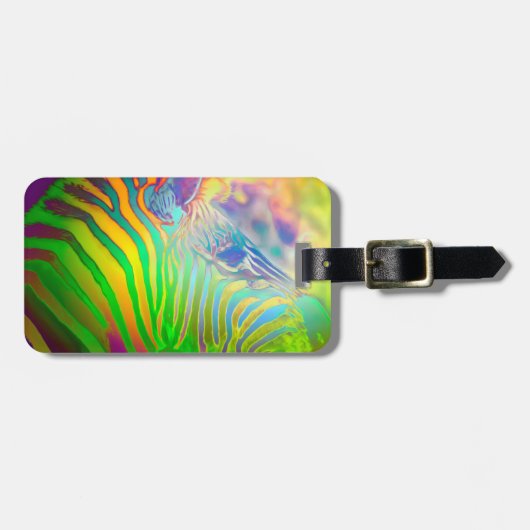 Psychedelic Wild Life Zebra Bagagelabel (Voorkant horizontaal)