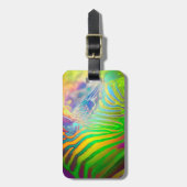 Psychedelic Wild Life Zebra Bagagelabel (Voorkant verticaal)