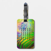 Psychedelic Wild Life Zebra Bagagelabel (Achterkant verticaal)