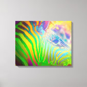 Psychedelic Wild Life Zebra Canvas Afdruk (Voorkant)