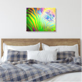 Psychedelic Wild Life Zebra Canvas Afdruk (Insitu (Slaapkamer))