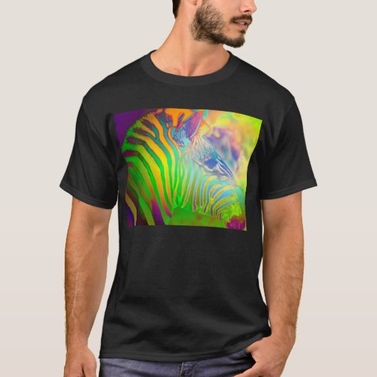 Psychedelic Wild Life Zebra T-shirt (Voorkant)