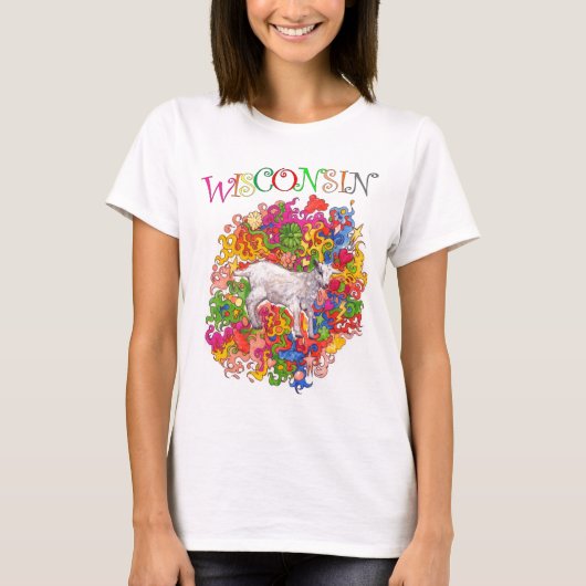 Psychedelic Wisconsin Goatling T-shirt (Voorkant)
