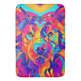 Psychedelic Wolf Majesty Badmat