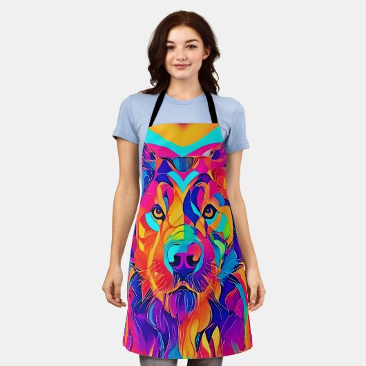 Psychedelic Wolf Majesty Schort (Gedragen)