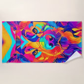 Psychedelic Wolf Majesty Strandlaken (Voorkant)