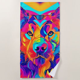 Psychedelic Wolf Majesty Strandlaken